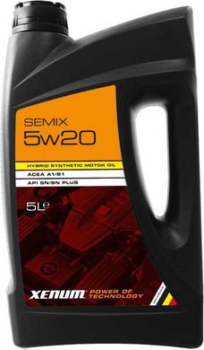 Напівсинтетичне моторне масло Xenum SEMIX 5W20 1 л (2386001) SN Plus | LSPI